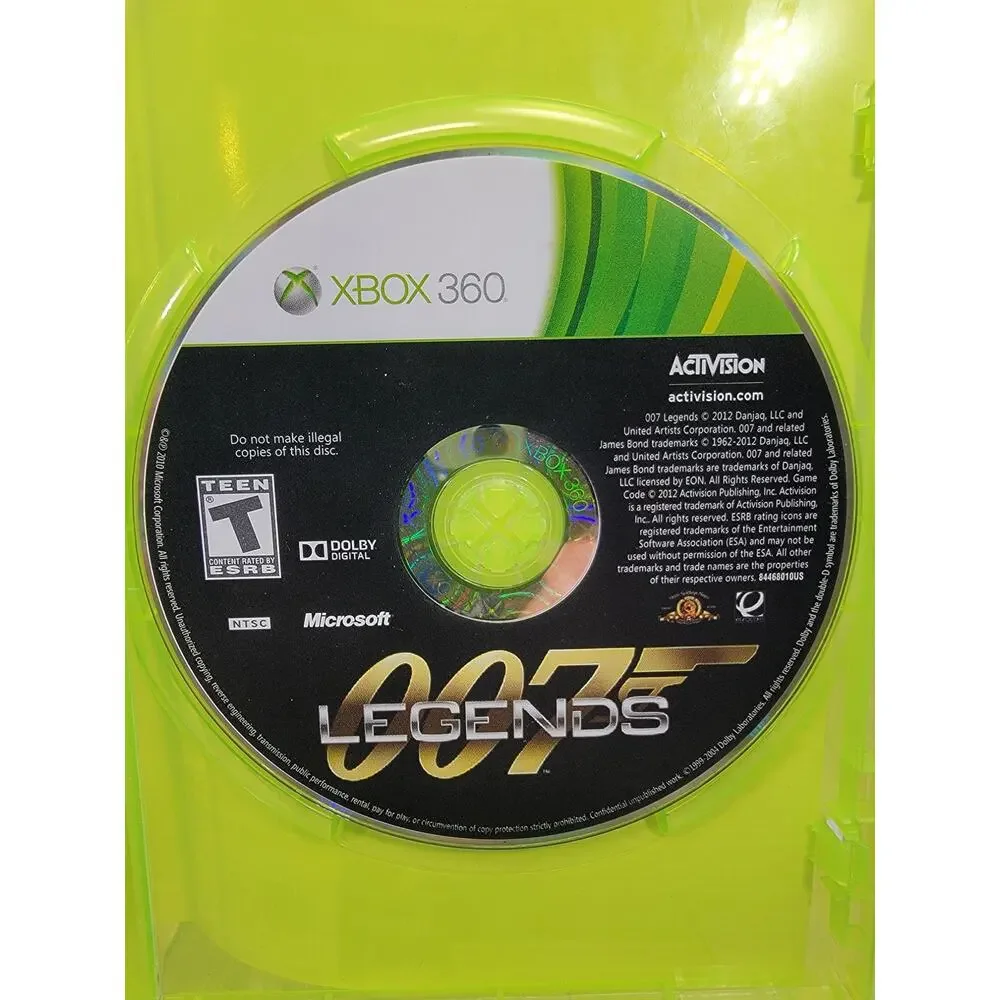 007 Legends Microsoft Xbox 360, 2012, Complete with Manual